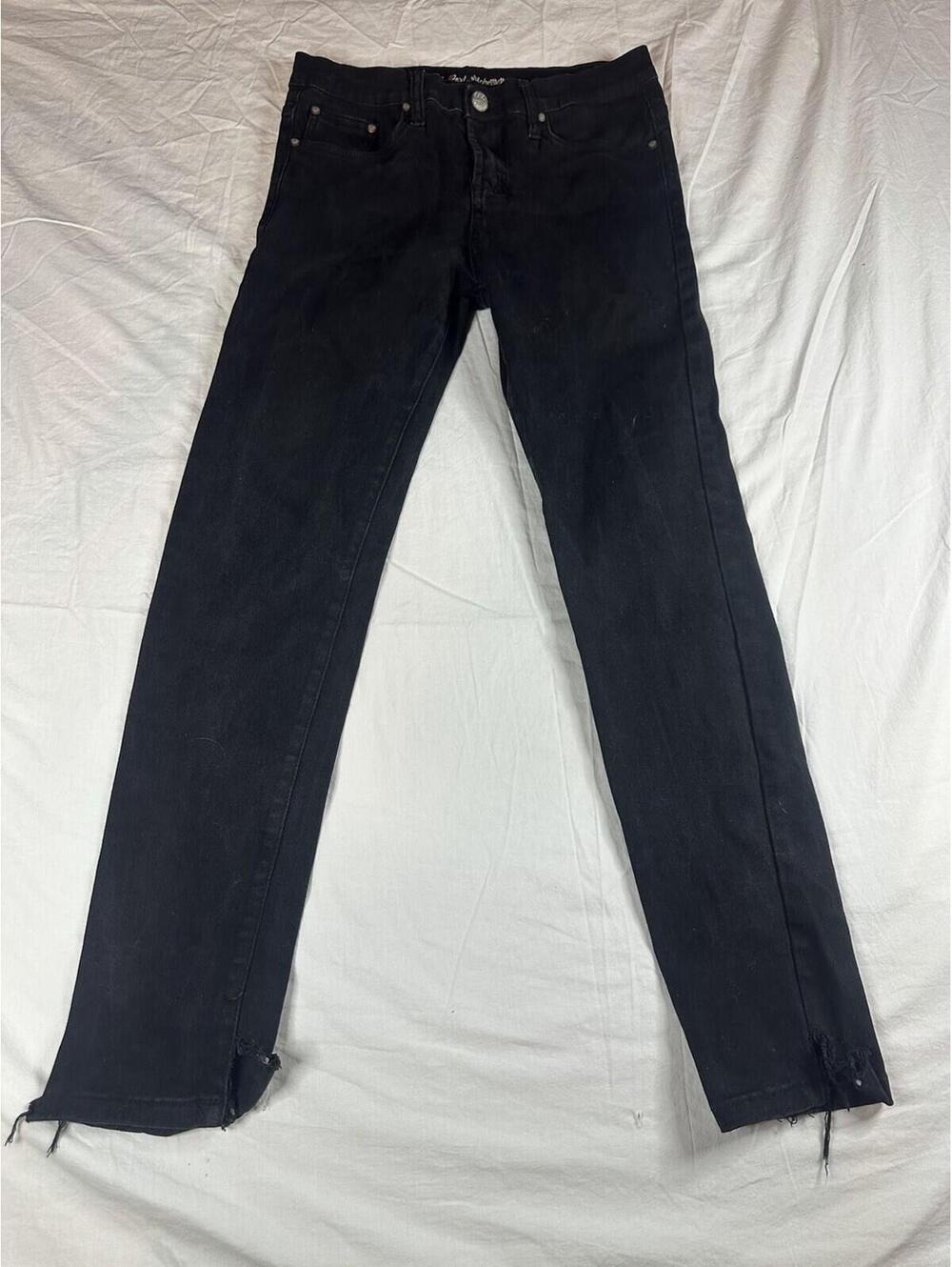 🖤👖 Y2K T.N.M The Next Movement Black Jeans Raw Hem Distressed W30 🖤👖